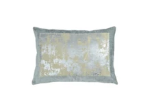 Michael Aram Distressed Metallic Lace Decorative Pillow, 14x20”, Beige/Silver