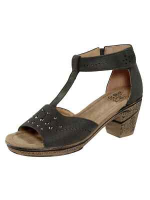 Sandale Sandalette Damen Schuhe mit Klettriegel an der Fessel Grau 42 8