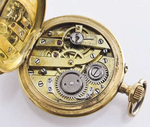 Victorian 18k Gold Pocket Watch Swiss Movement ( Runs) Seed Pearls Very Rare - Picture 5 of 9