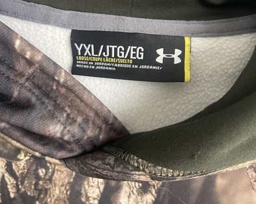 Under Armour Mossy Oak Obsession Camo Boys Hoodie Size Youth XL Loose - Picture 2 of 8