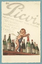 OFFERTA!!! PICVI VINI PUGNI & COPPO -Cartolina Originale d'Epoca FP Nuova- MAZZA