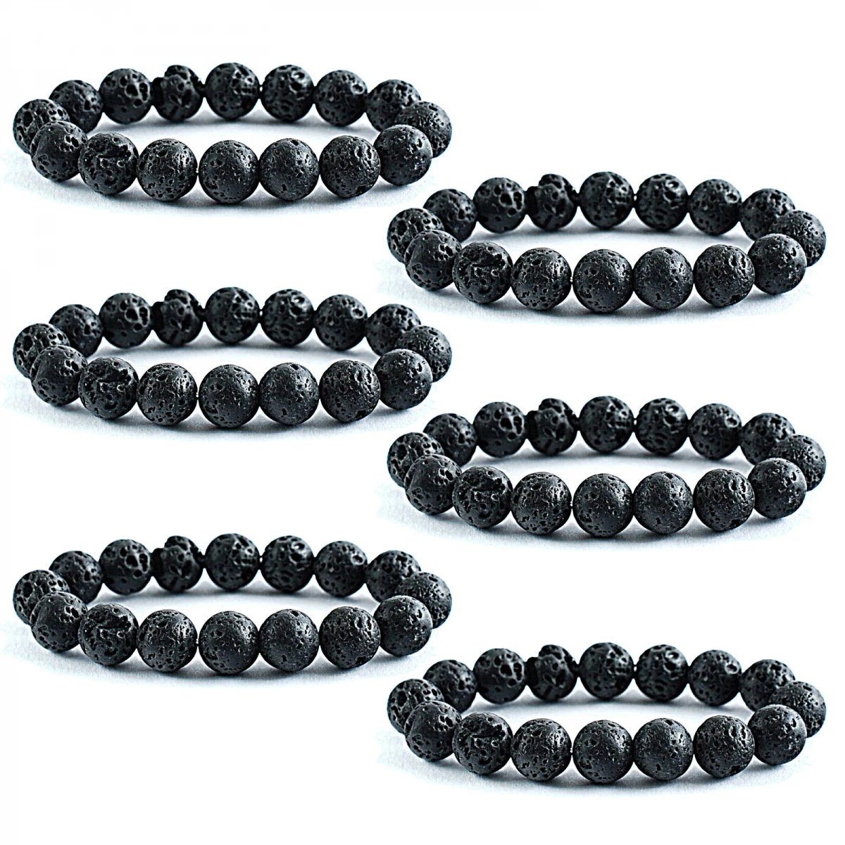 Wholesale Lot 12 PCS Natural Lava Rock Bead Black Volcanic Stone