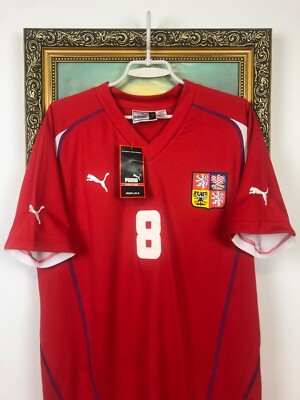 Czech Republic Home football shirt 2003 Soccer #8 Poborsky Jersey