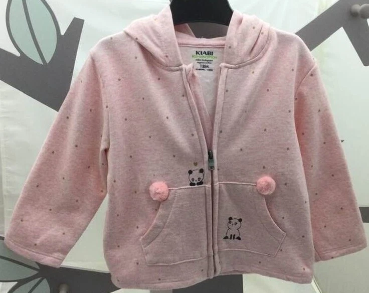 Kiabi veste jogging capuche rose pois dor s panda pompons b b