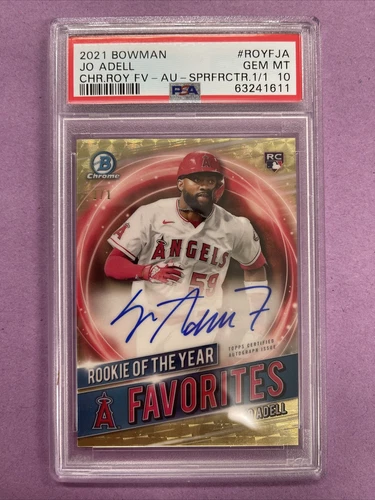 2021 Bowman Chrome Jo Adell RC Auto ROY FAVORITES-SUPERFRACTOR 1/1 PSA 10 GEM MT