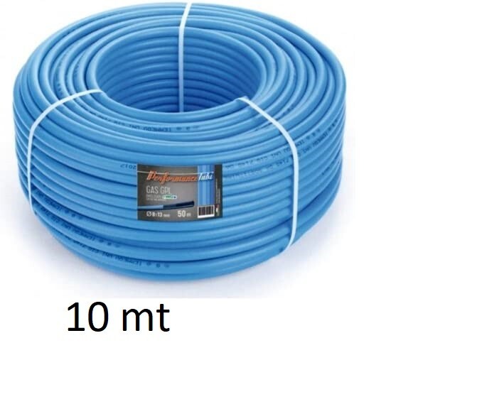 10 metri tubo gas GPL in gomma blu Ø 8X13 mm per bombola cucina barbecue sc 2029