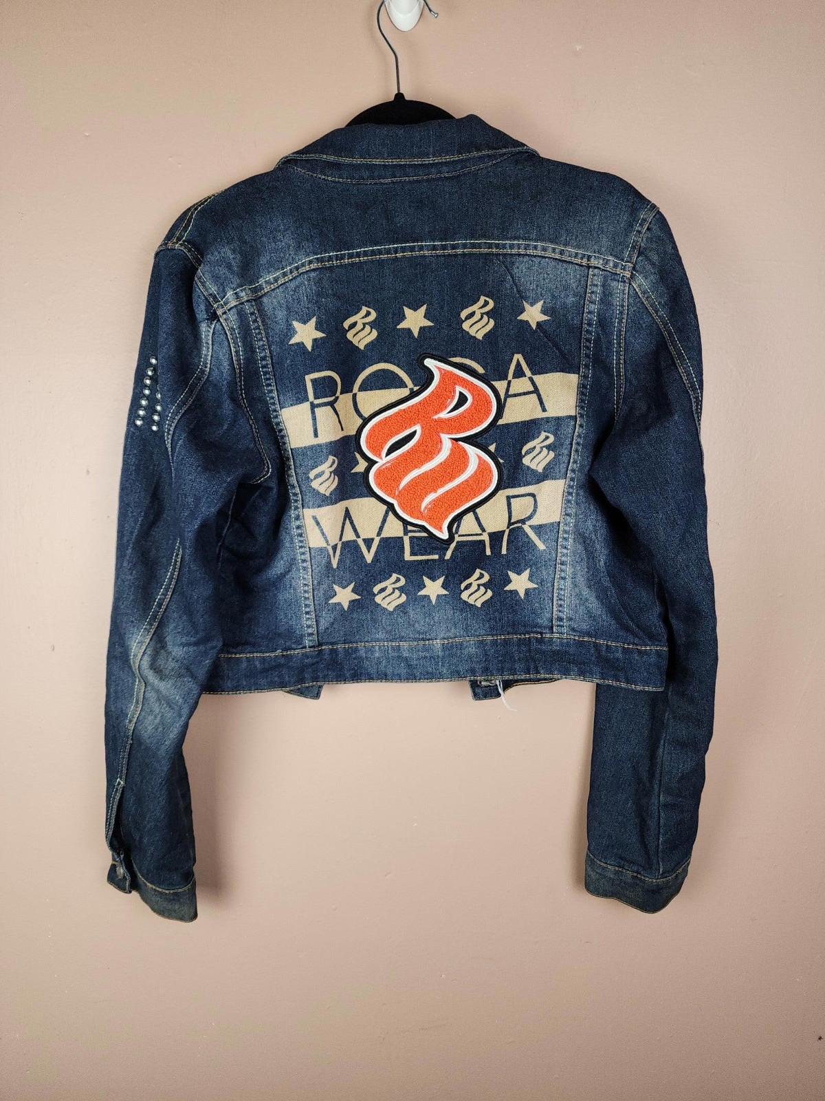 Vintage denim patchwork embroidered Rocawear jack… - image 1