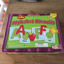 SCHOLASTIC ALPHABET STENCILS HANDS-ON LEARNING - NEW READ FULL DESCRIPTION BELOW