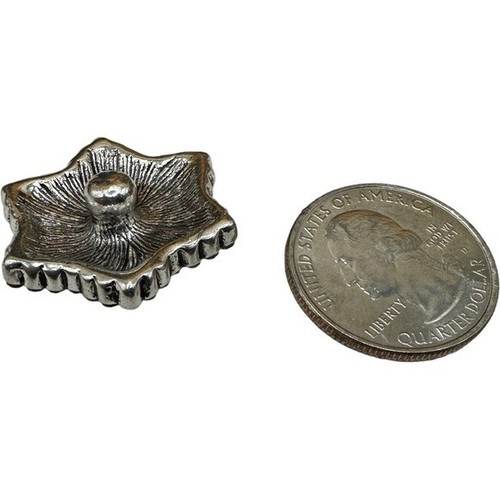 Ginger Snap #221 - “Victorian Star W/ Blue Sparkle Stones” For 18mm Snap Jewelry - Picture 4 of 8