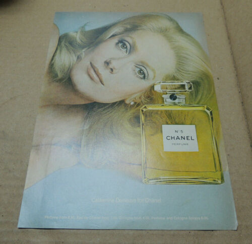  VTG Mint Print Ad Poster Chanel No. 5 Perfume Catherine Deneuve Blonde - Picture 1 of 1