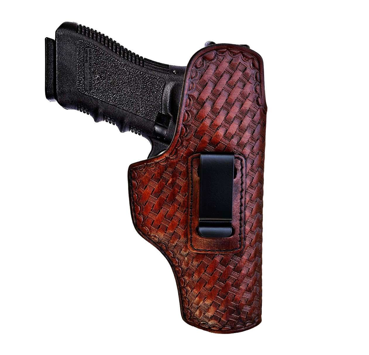 Basket Weave Leather Concealed Carry Holster Fits Canik TP9 SFX SF Elite SA