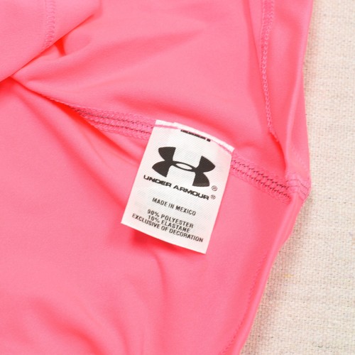 NEW Under Armour Women T Shirt Fitted Heatgear Short Sleeve Polyester Pink Sz S - Picture 8 of 8
