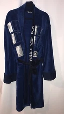 Doctor Who Tardis Bath Robe Blue Size Small BBC *flaws Read* Belt Tie Replaced