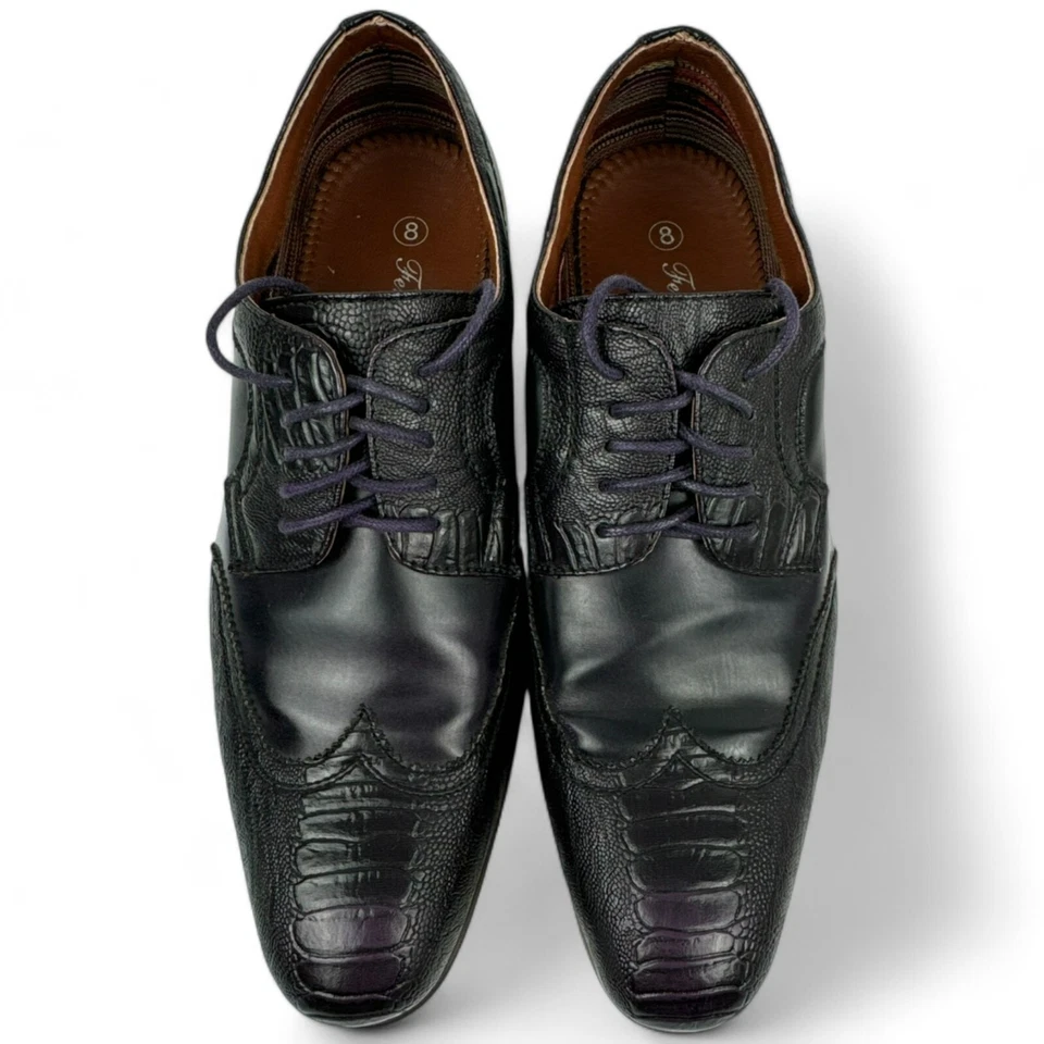 Zapatos de vestir Oxford Ferro Aldo para hombre talla 8 púrpura profundo puntera con cordones 19383PL Foto 4 de 4