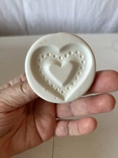 Vtg Fox Run Porcelain Cookie Stamp Press Heart Shape Design 2”
