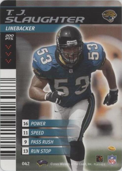 2001-02 NFL Showdown 1st & Goal T.J. Slaughter #042 - 1 of 2