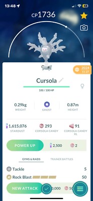  Pokemon Go  #864 Cursola *Eggs Exclusive*Gifts/Friendship Included