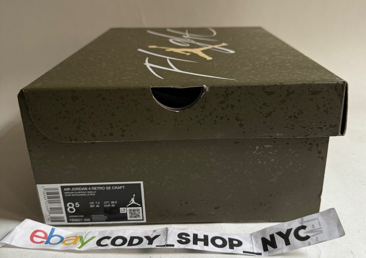 Air Jordan 4 オリーブ 箱付き Nike Air Jordan 4 Retro SE Craft Olive Vanilla *EMPTY SHOE