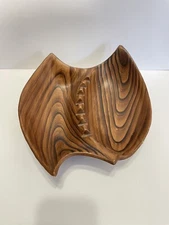 Mid-Century California USA Pottery Original Faux Wood Grain Ceramic Bowl Y173C