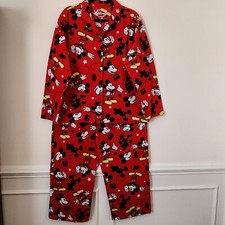 Vintage Disney Mickey Mouse Red Black Yellow Shoes Pajama Set, 2PC Sleepwear 2X