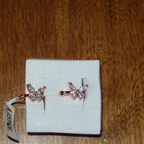 CHARMED AROMA Butterfly Cuff Earrings with CZ s