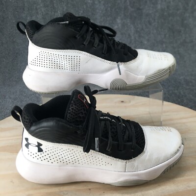 Under Armour Shoes Mens 7 Lockdown Basketball Sneaker White Faux Leather Lace Up