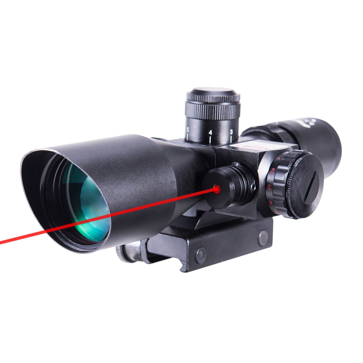 2.5-10x40 Rifle Scope Mil-dot Red Green Dual illuminated Red Laser