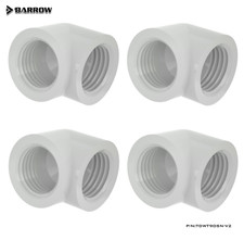 Barrow G1/4" Female to Female Extender Fitting, 90 Degree Angle, White 4 Pack