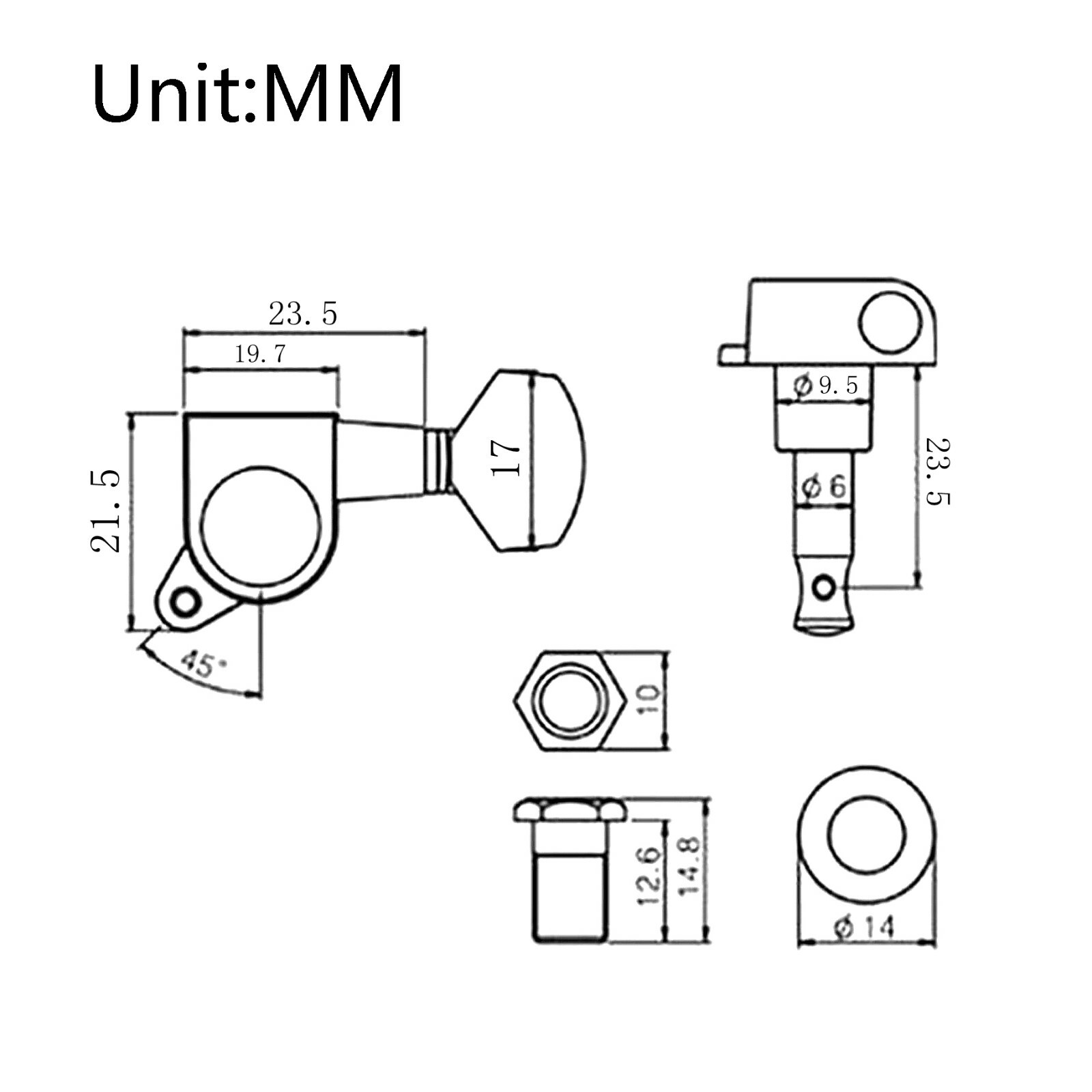 6 Right Red copper Electric Guitar Tuning Pegs Tuners Machine Heads for