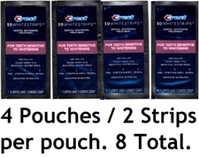 4 CREST SENSITIVE Whitestrips White Strips Teeth Dental Whitening Level 7 NEW