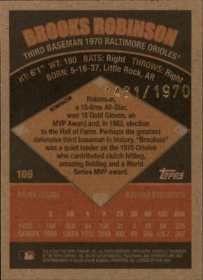 2002 Topps Super Teams Retrofractor #106 Brooks Robinson /1970