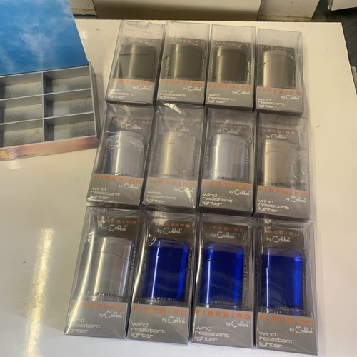 Box Of 12 Vintage COLIBRI FIREBIRD LIGHTER Retail Pack Inc Stand Gamma - Picture 2 of 11