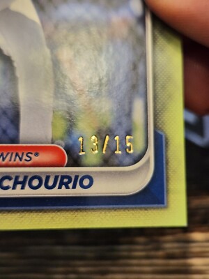 2024 Bowman Byron Chourio 1st Prospect Chartreuse SSP /15 #BP-129