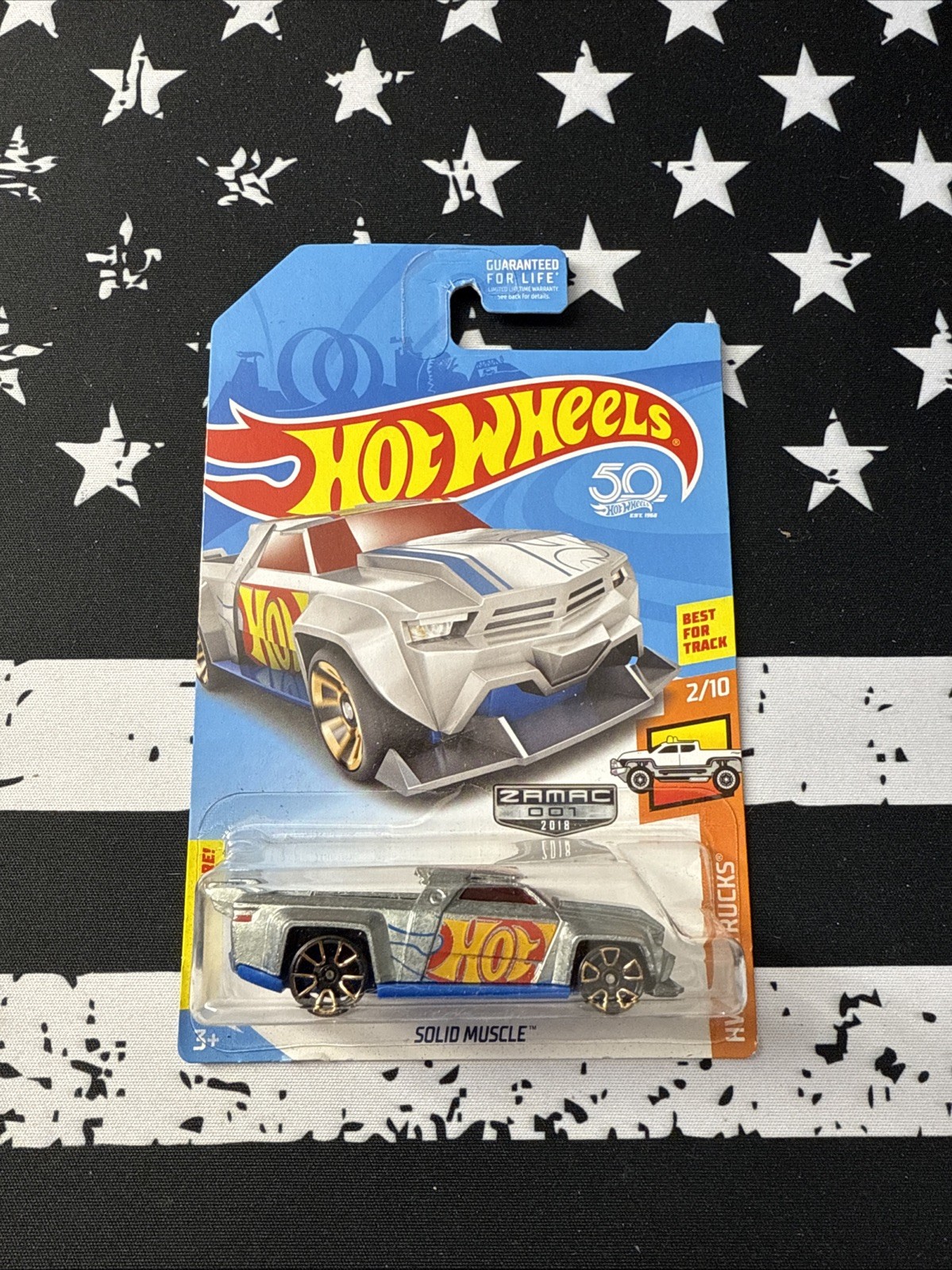 2018 Hot Wheels HW Hot Trucks #2/10, Solid Muscle, Zamac, Wal-Mart Exclusive 