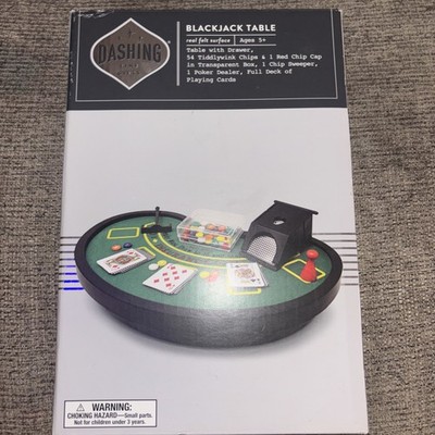Desktop Blackjack Card Table Game Set w/Accessories  Mini Poker Table