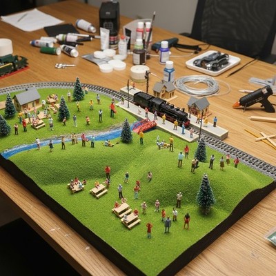 100 Miniature Figurines 1:150 Scale Assorted Poses for Model Train Enthusiasts