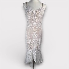 Windsor Lace Mermaid Dress Women Medium Ivory Formal Prom Wedding