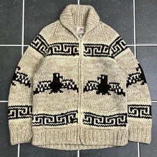 80S Vintage Full Zip Cowichan Wool Made In Canada