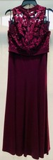 2 piece speechless burgundy formal maxi dress with a sequined lace illusion top