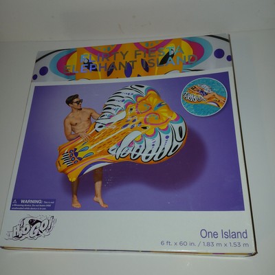 H2OGO Flirty Fiesta Elephant Island Pool Float 6ft Inflatable Floatie New NIB