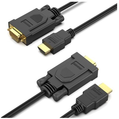 HDMI VGA Kabel 1,8M 2 Stück Kabeladapter HDMI zu VGA Monitor Fernseher Projektor