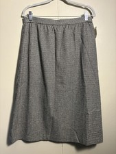 Stephen Douglas Ltd Skirt Wool Blend Houndstooth Size 16 USA Made Vtg Preppy