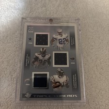 2002 CROWN ROYALE EMMIT SMITH TRIPLE THREADS FOOTBALL JERSEY CARD