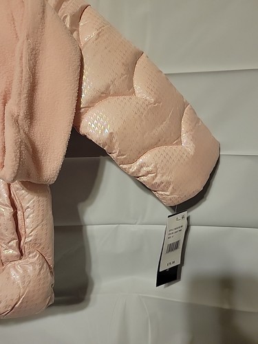 Girls 4T Iridescent Pink Puffer Jacket With Headband New With Tag - Picture 2 of 7