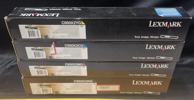 LEXMARK C950 C/B/M/Y HIGH YIELD TONER - LOT OF 4 - C950X2KG/MG/CG/YG