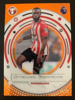 2025-26 Topps Pristine PL Orange Refractor Lutsharel Geertruida ed/25 SUNDERLAND