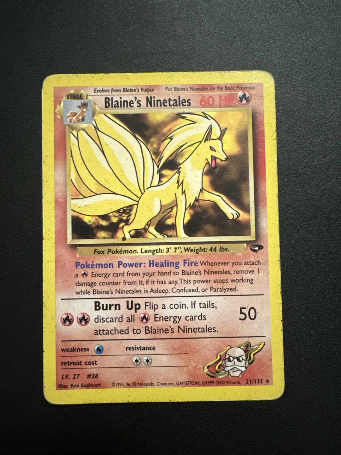 Pokémon Blaine's Ninetales 21/132 Gym Challenge Unlimited Rare MP