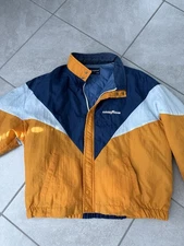 VINTAGE Goodyear Swingster Jacket Mens 2XL XXL Blue Windbreaker Bomber Zip 90s