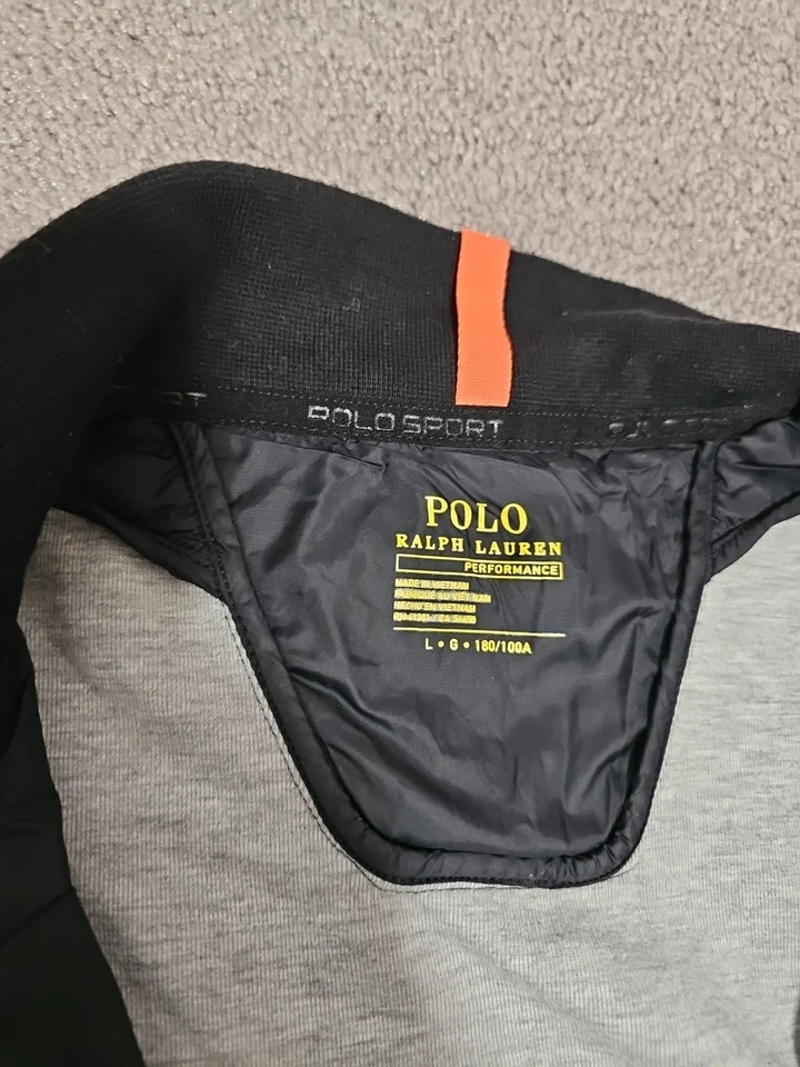 POLO RALPH LAUREN Mid Weight Quilted Vest Men Large Preowned Black/Gray - Image 2 of 4