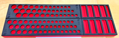 SNAP ON TOOLS 2Pc RED FOAM ORGANIZER TRAYS for 3/8'' Dr METRIC & SAE Sockets Sets